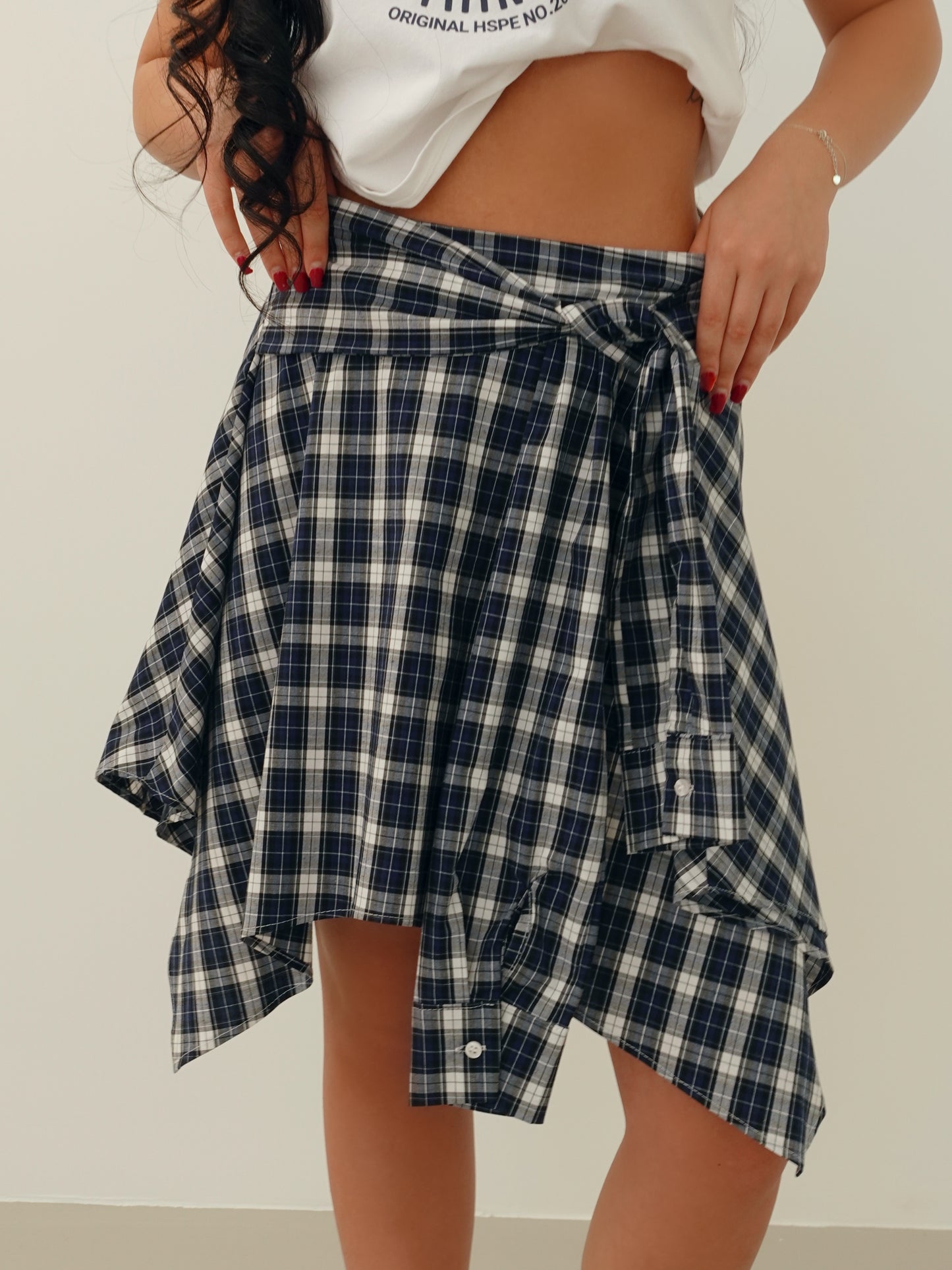 GONNA CAMICIA IN COTONE H143 - BLU