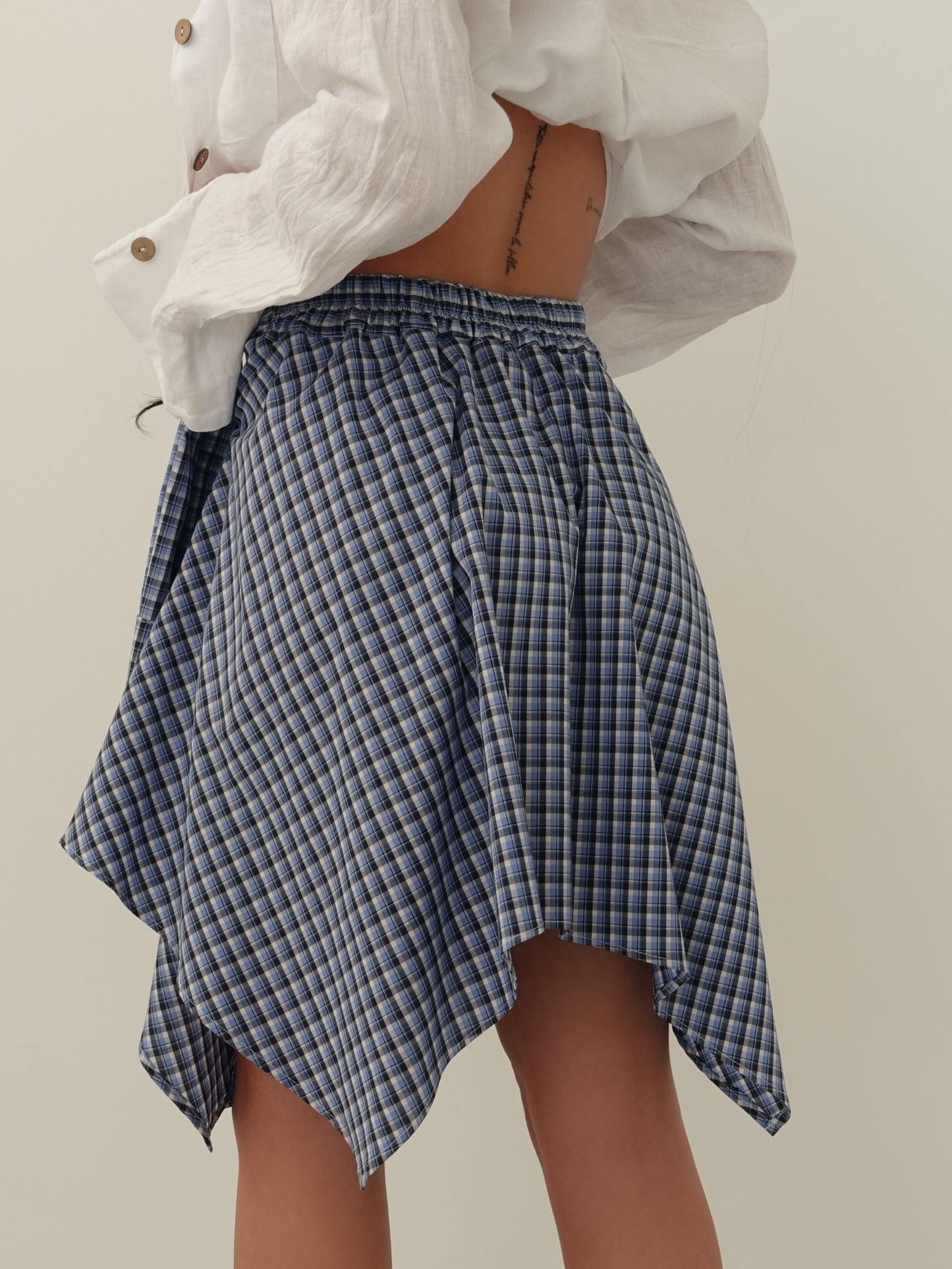 GONNA CAMICIA IN COTONE H143 - AZZURRO