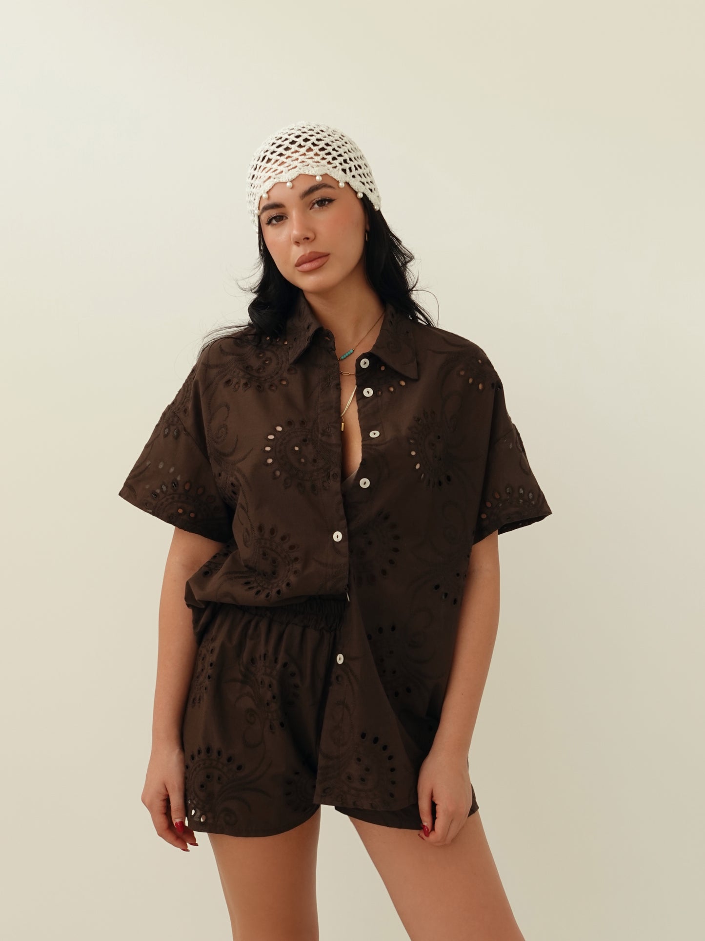 COORDINATO SUN IN COTONE - CIOCCOLATO 37133