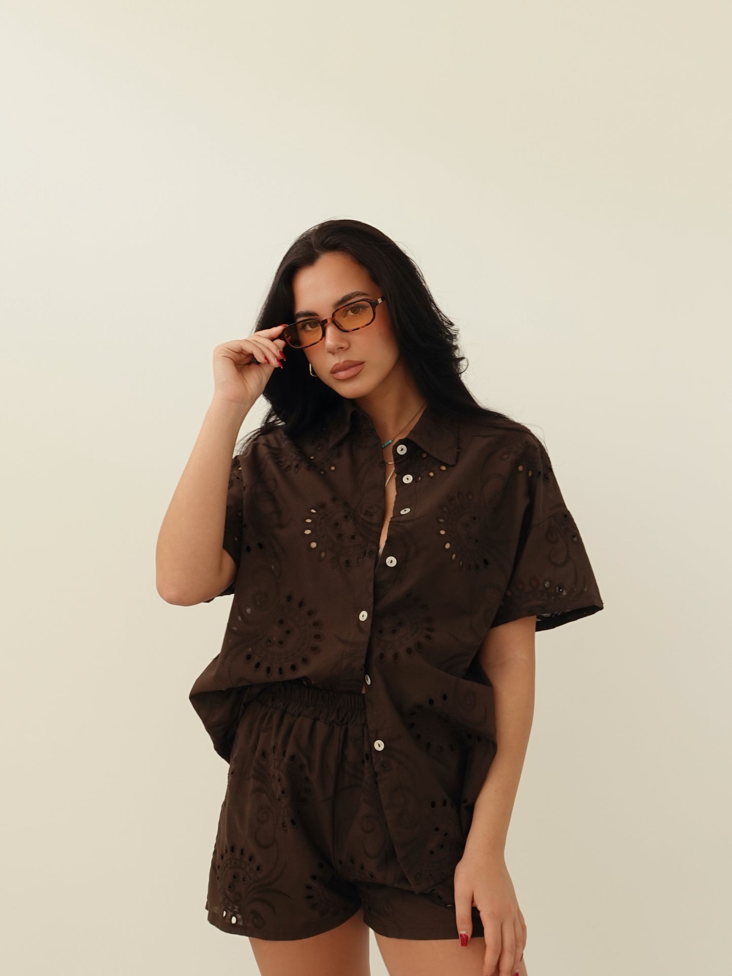 COORDINATO SUN IN COTONE - CIOCCOLATO 37133