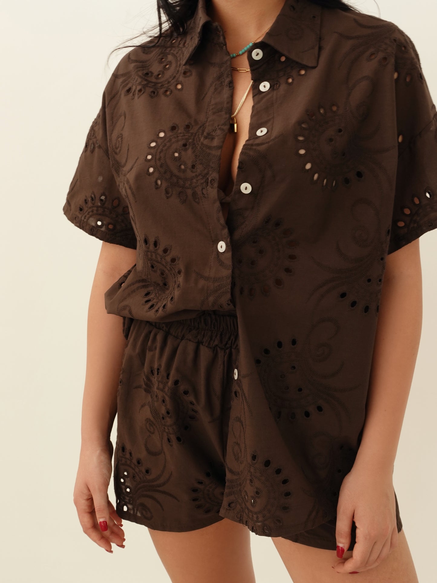 COORDINATO SUN IN COTONE - CIOCCOLATO 37133