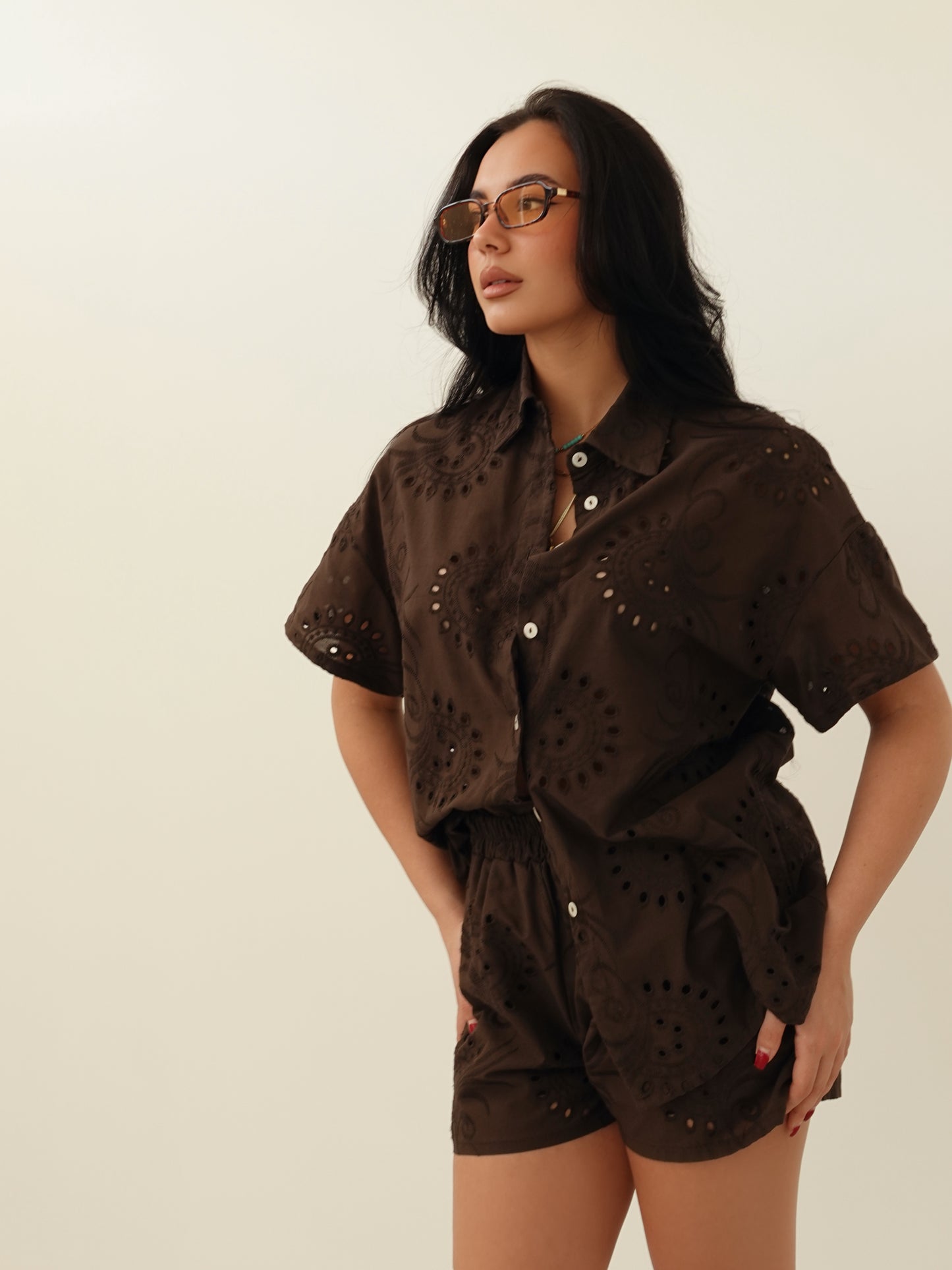 COORDINATO SUN IN COTONE - CIOCCOLATO 37133