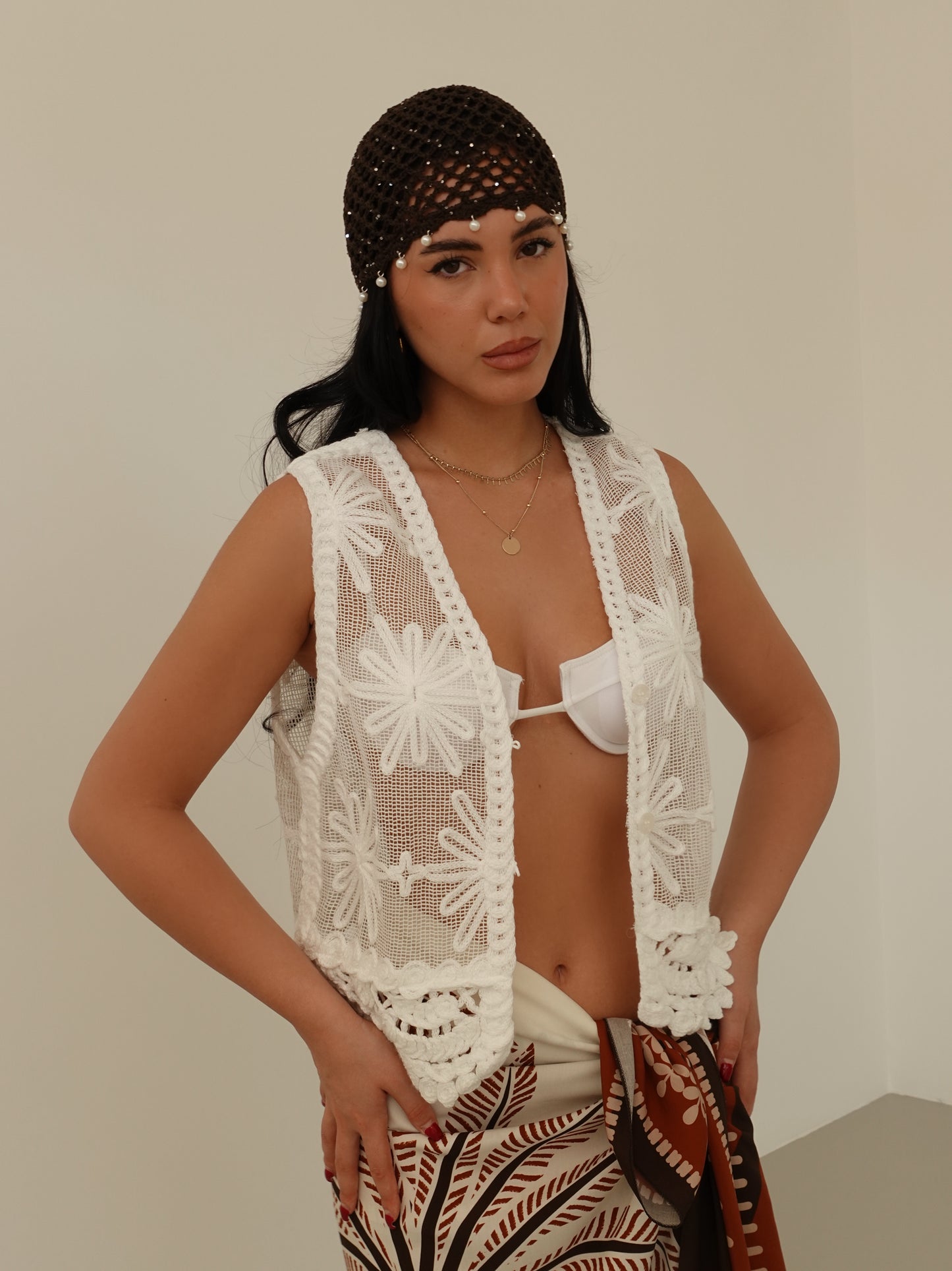 GILET CROCHET - BIANCO 38060