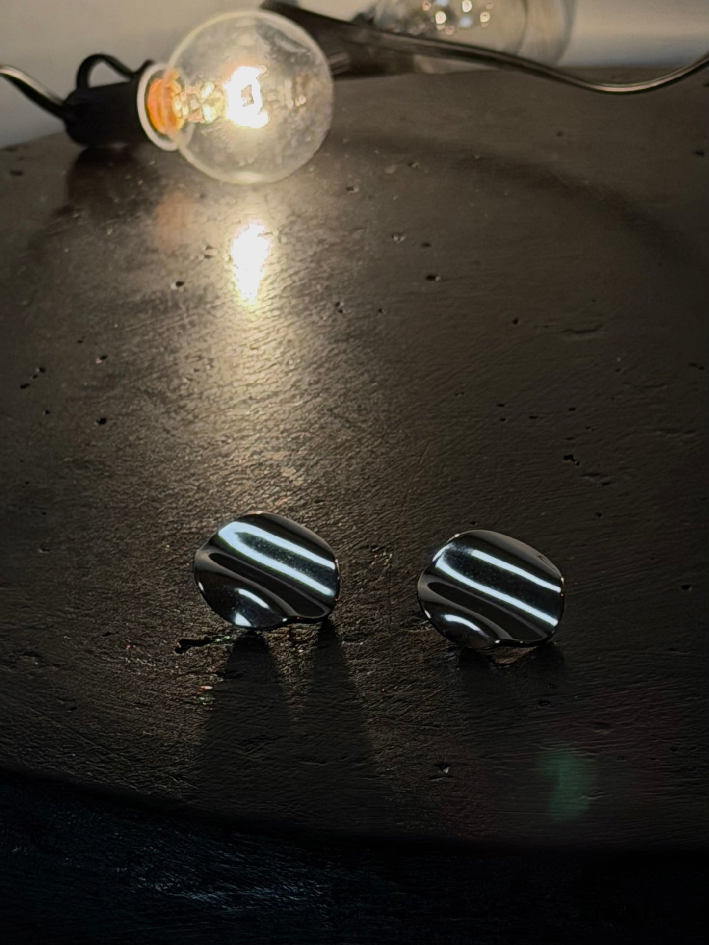 ORECCHINI BUTTON - ARGENTO