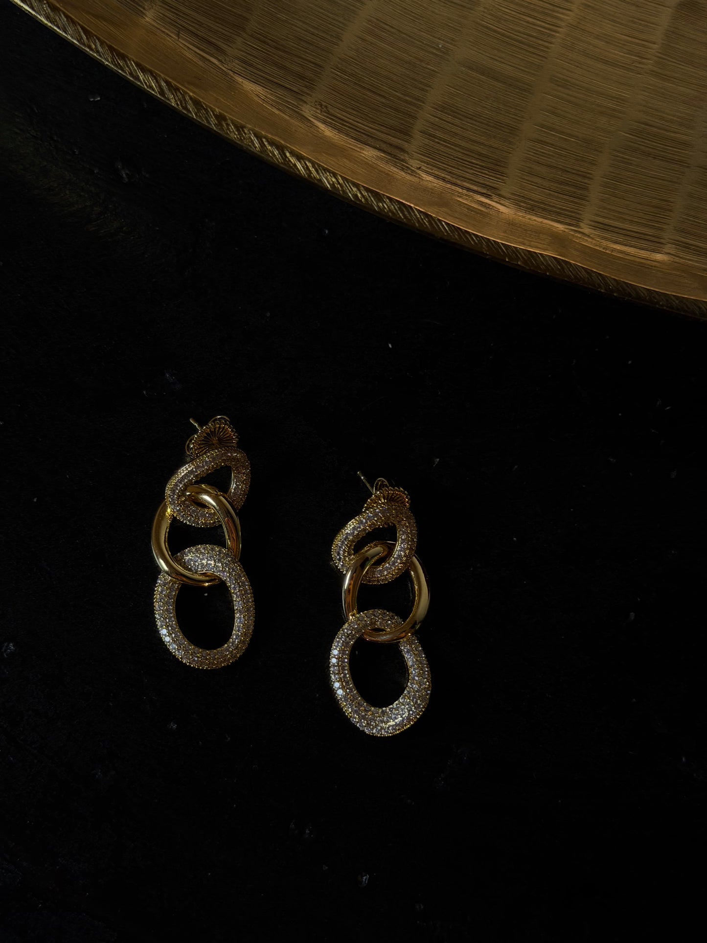 ORECCHINI GLITTER CHAIN - ORO