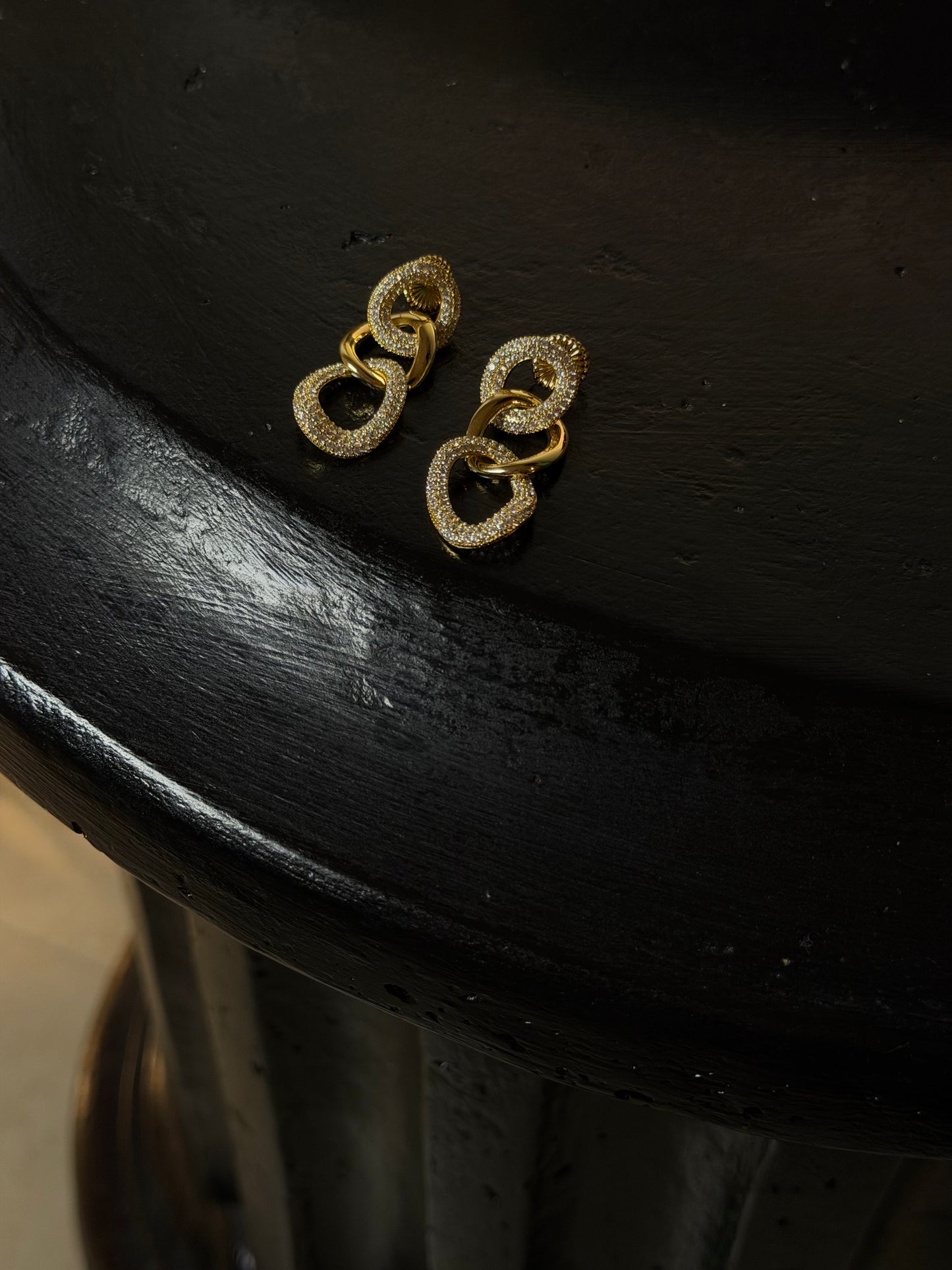 ORECCHINI GLITTER CHAIN - ORO