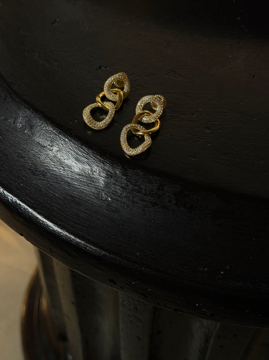 ORECCHINI GLITTER CHAIN - ORO