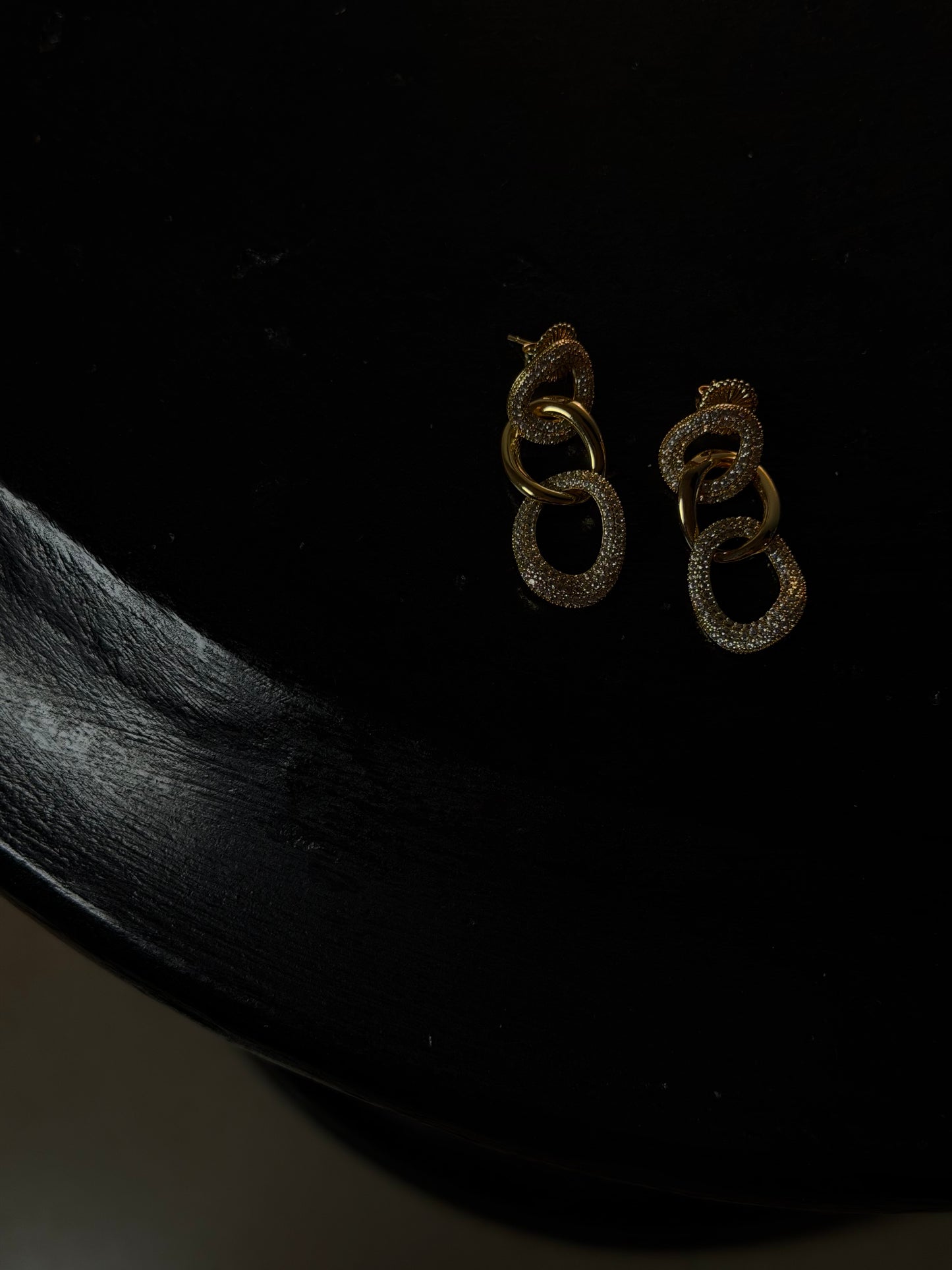 ORECCHINI GLITTER CHAIN - ORO