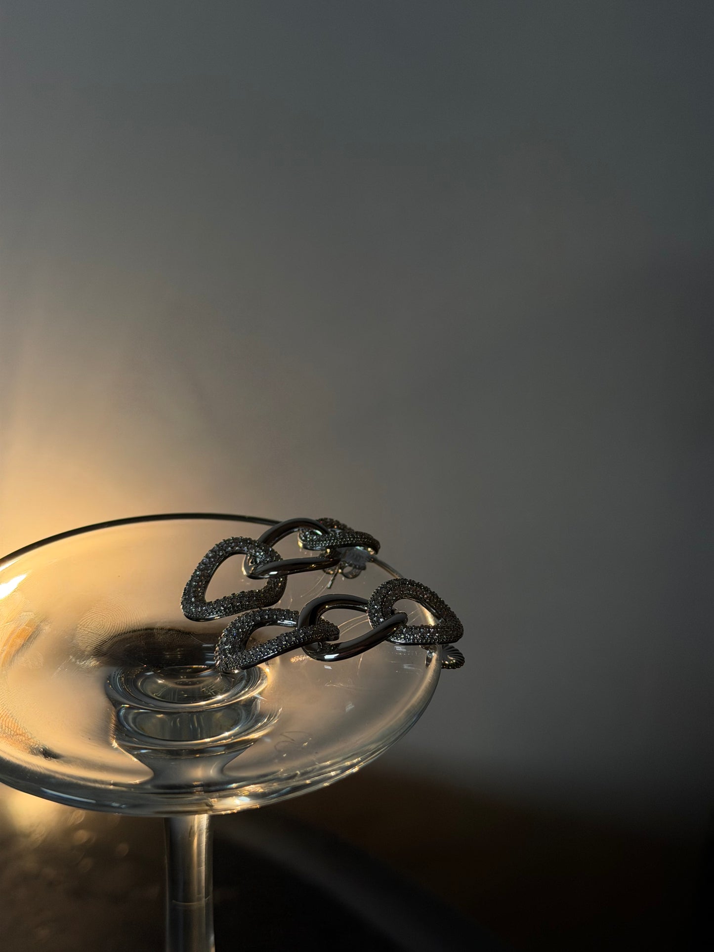 ORECCHINI GLITTER CHAIN - ARGENTO