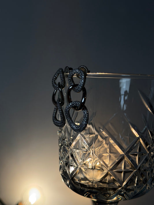 ORECCHINI GLITTER CHAIN - ARGENTO