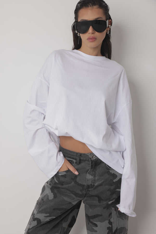 LONG-SLEEVE BASIC LUMINA - BIANCO LD6024