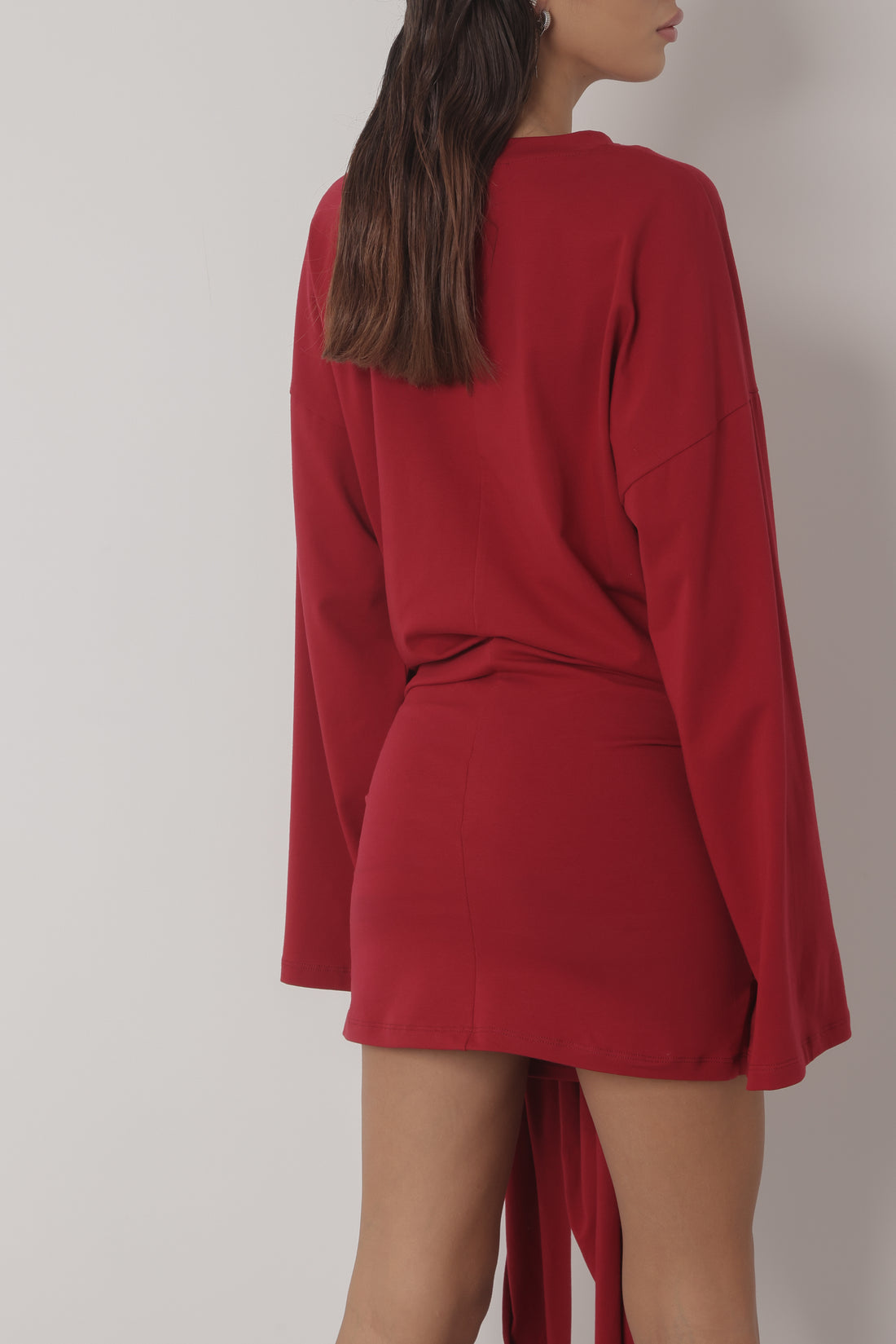 MINI DRESS LUMINA CON NODO - ROSSO LD6388