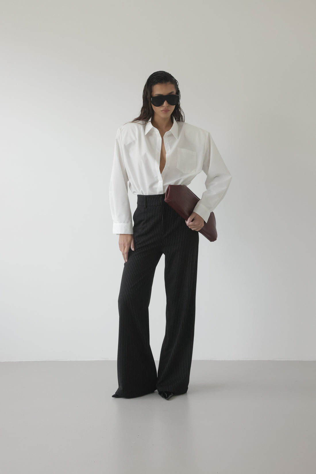 CAMICIA IN COTONE CON SPALLINE - BIANCO 19580