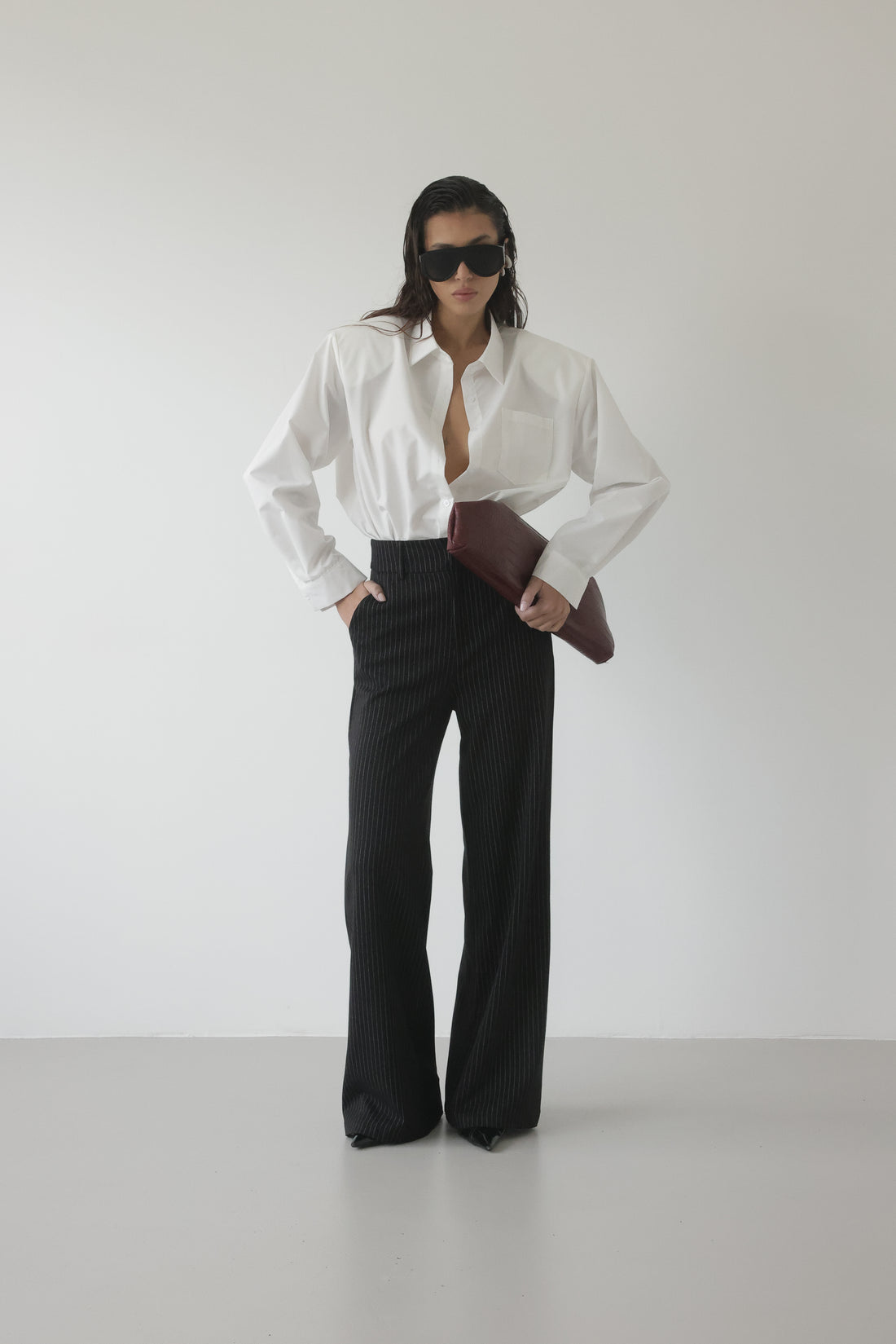 CAMICIA IN COTONE CON SPALLINE - BIANCO 19580