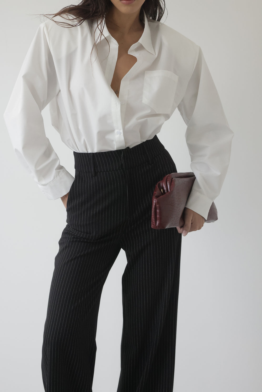 CAMICIA IN COTONE CON SPALLINE - BIANCO 19580