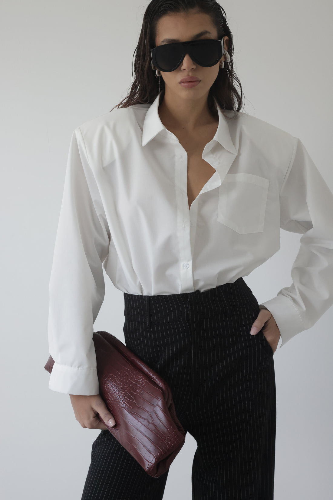 CAMICIA IN COTONE CON SPALLINE - BIANCO 19580