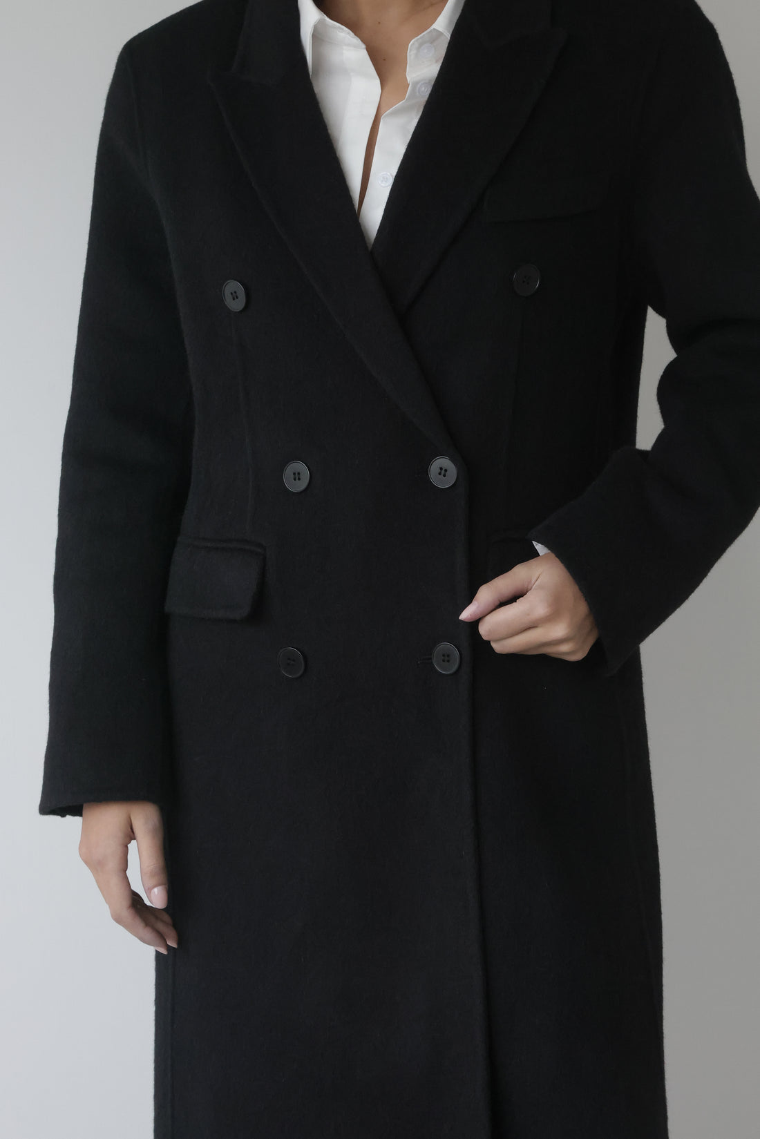CAPPOTTO DOPPIOPETTO IN LANA - NERO HAR035