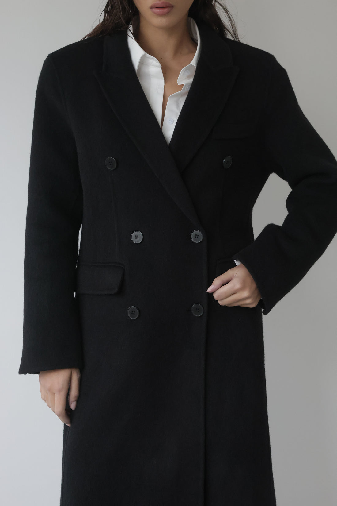 CAPPOTTO DOPPIOPETTO IN LANA - NERO HAR035
