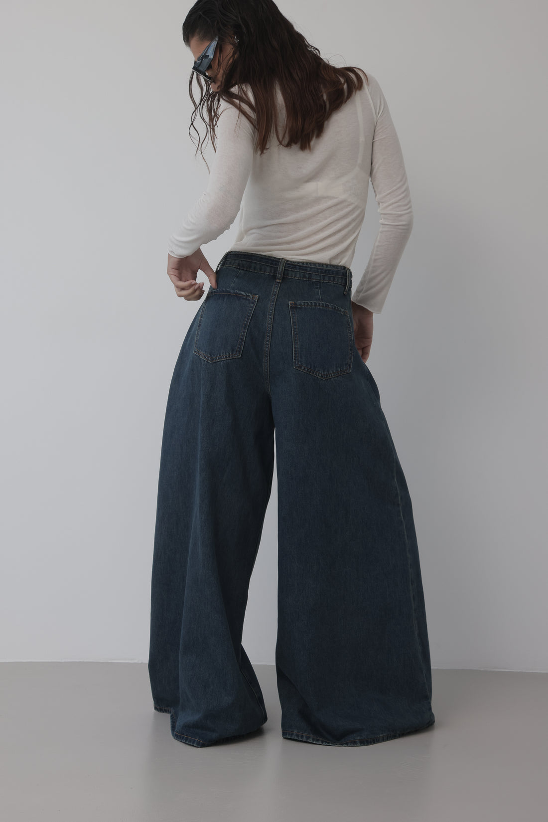JEANS GAMBA AMPIA CON CINTURINO - LAVAGGIO MEDIO 2262