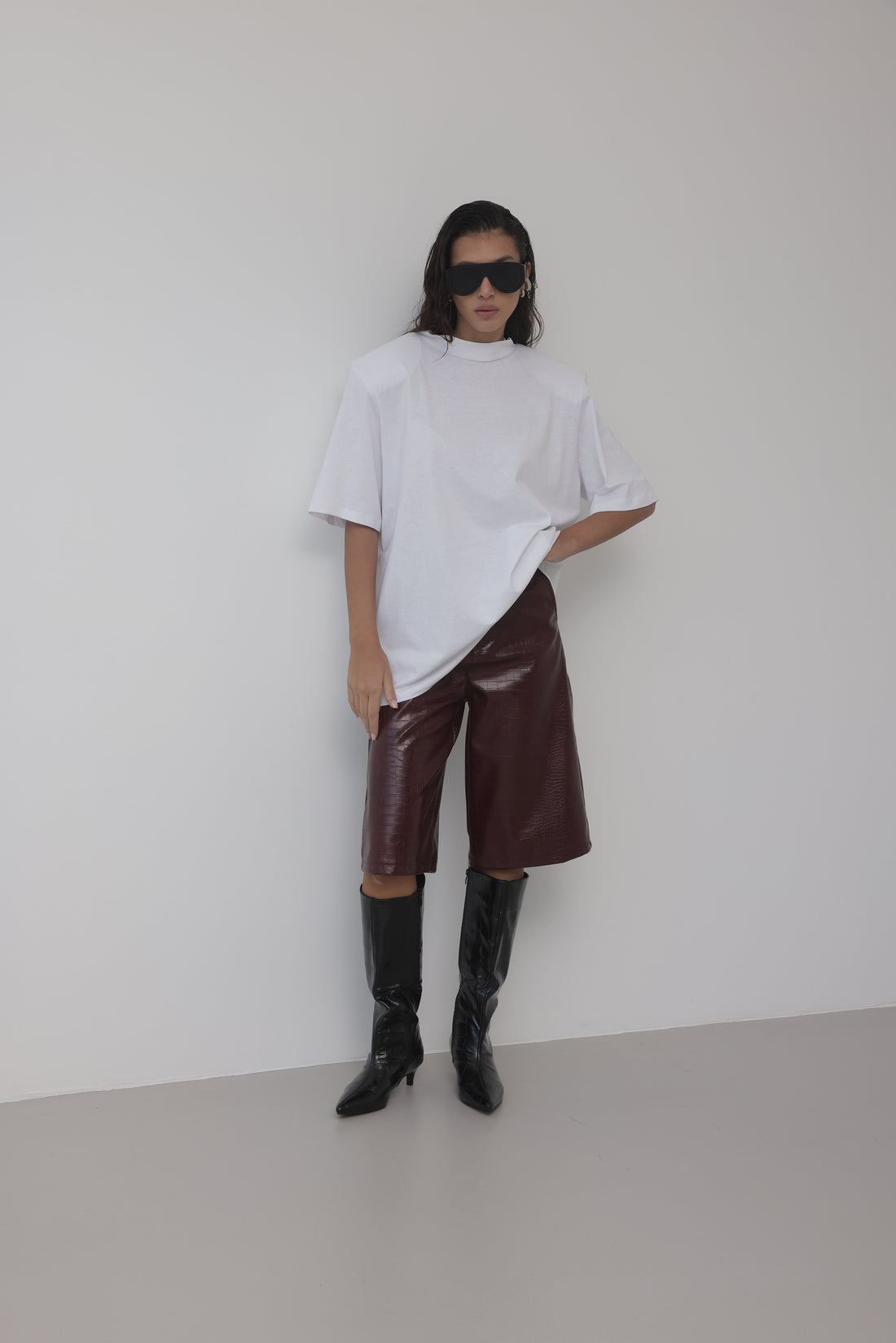 T-SHIRT OVER IN COTONE CON SPALLINE - BIANCO 3235