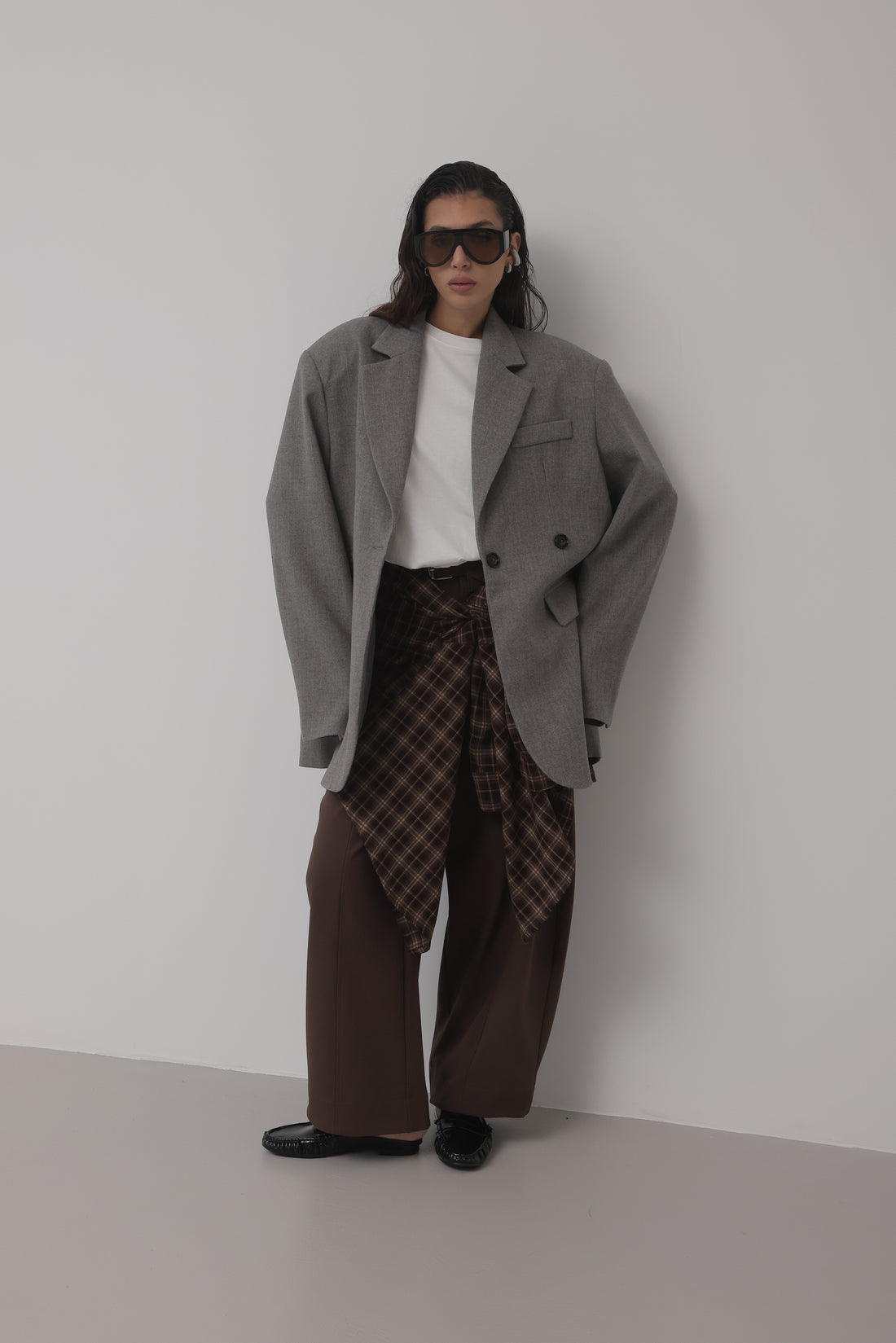 PANTALONI BALLOON CON CINTURINO - MARRONE 16661