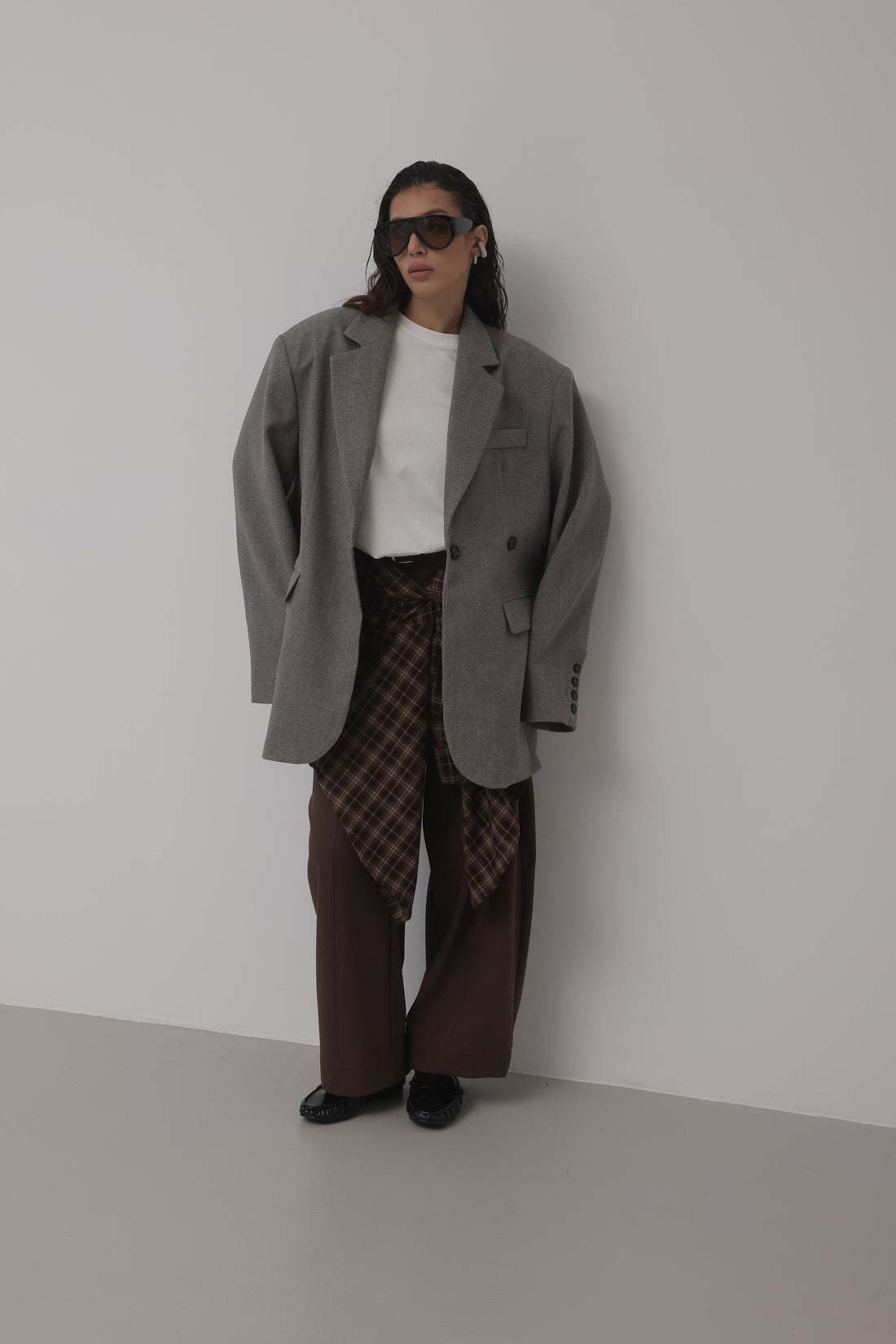 BLAZER IN LANA CON CHIUSURA REGOLABILE - GRIGIO HAR030
