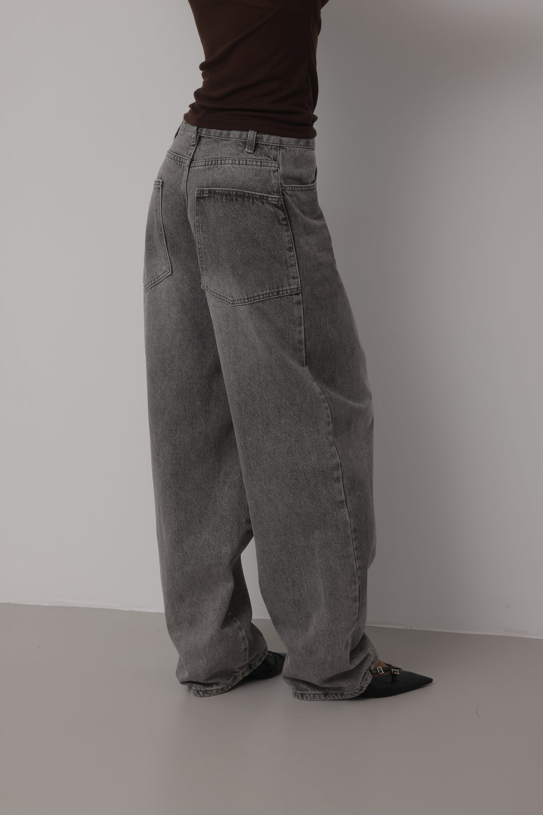 JEANS BALLOON FIT GREY - 3847