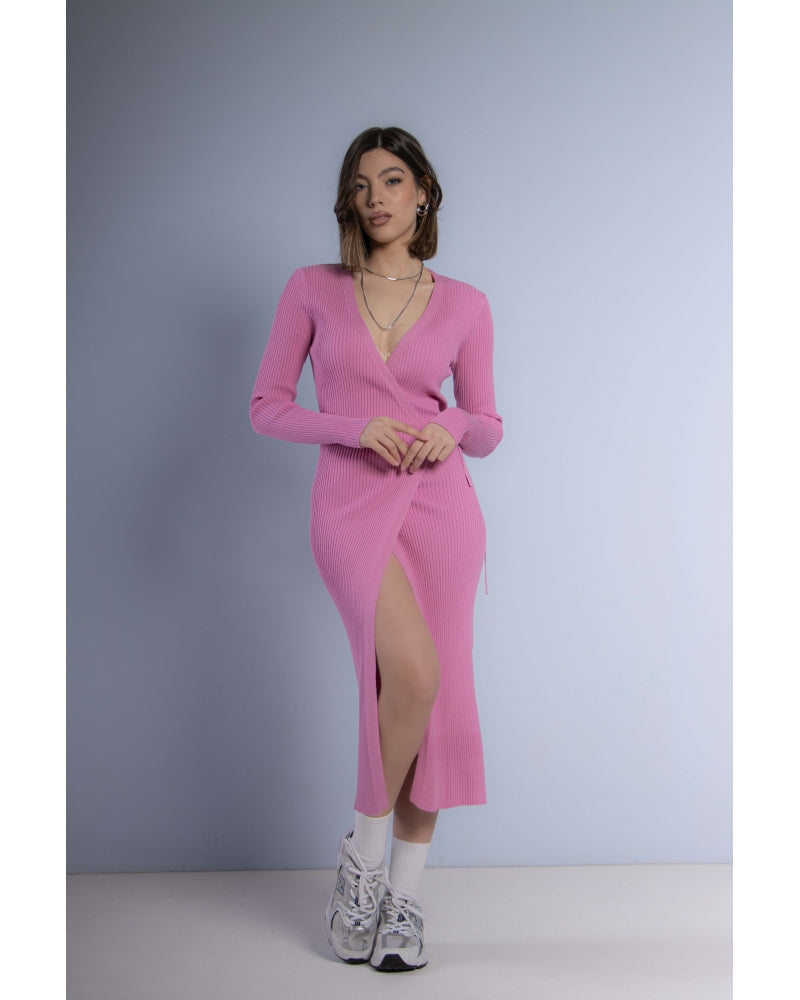 VESTITO PORTAFOGLIO A COSTE - ROSA 12359
