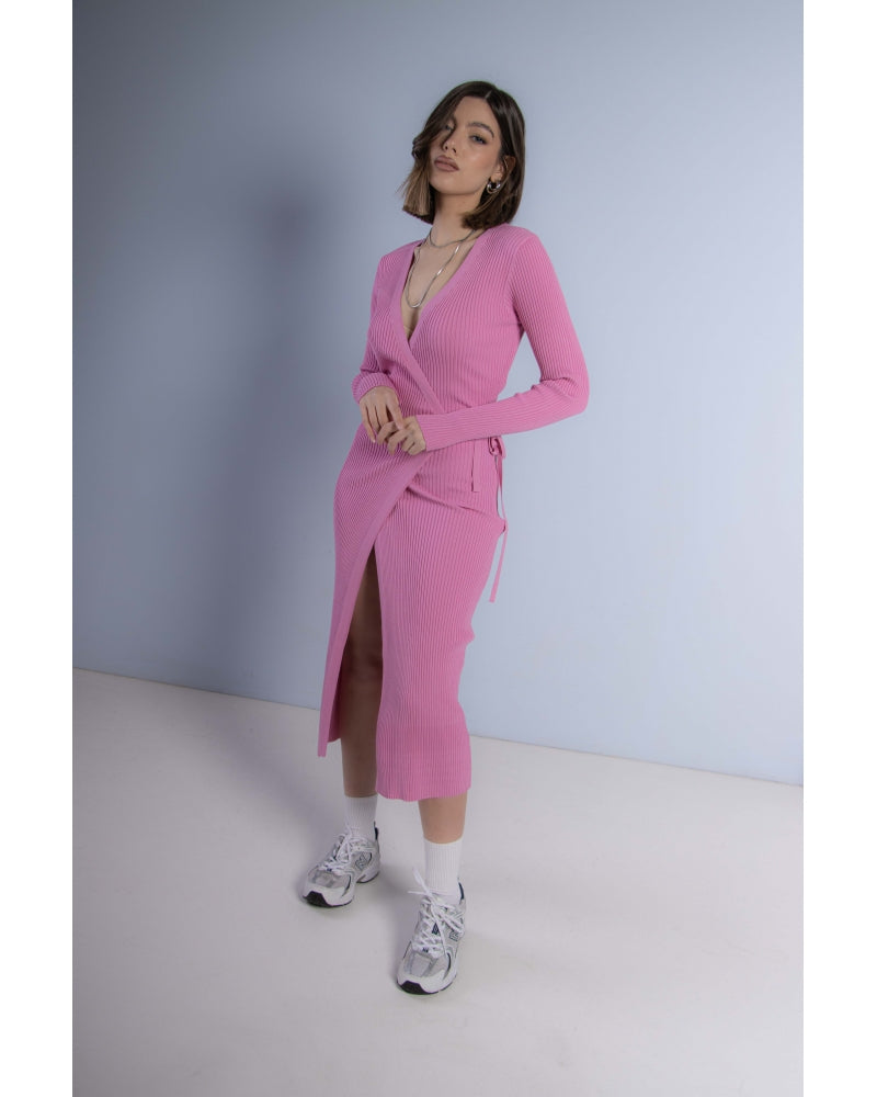 VESTITO PORTAFOGLIO A COSTE - ROSA 12359
