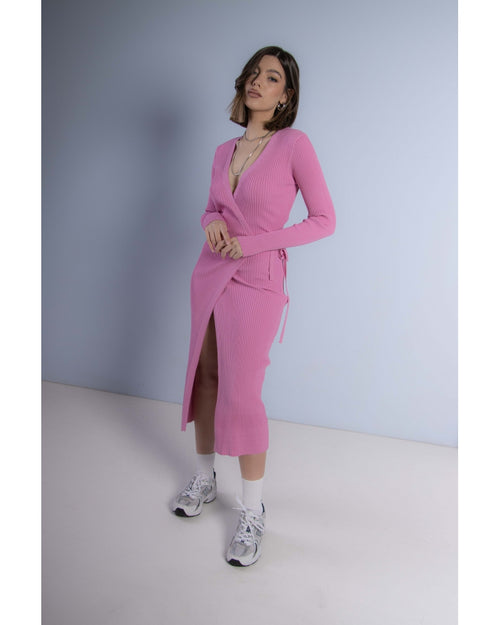 VESTITO PORTAFOGLIO A COSTE - ROSA 12359