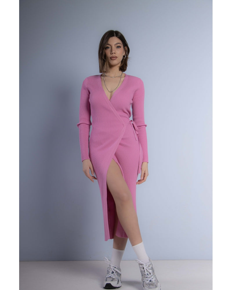 VESTITO PORTAFOGLIO A COSTE - ROSA 12359